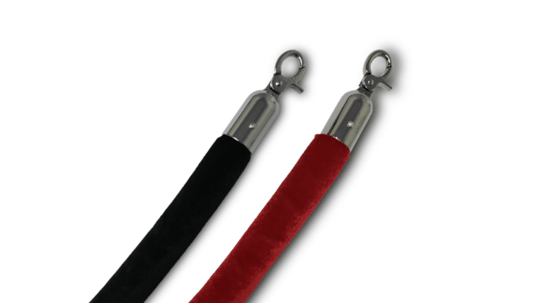 8′ Red Velour Stanchion Rope With Black Snap Clasp | Rental 8′ Red Velour Stanchion Rope With Black Snap Clasp | Rental