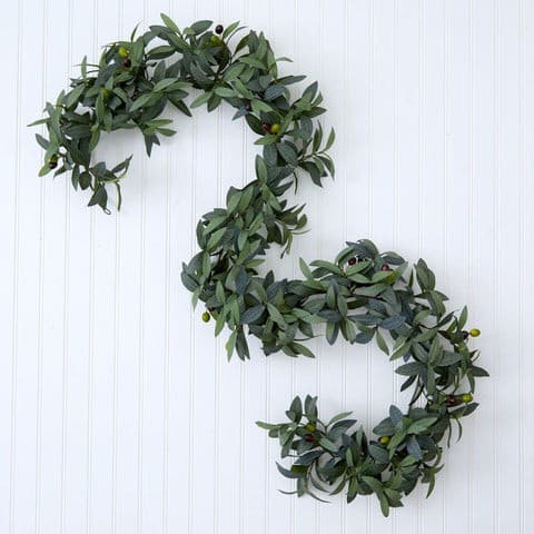 6.5’ Olive Artificial Garland | Rental