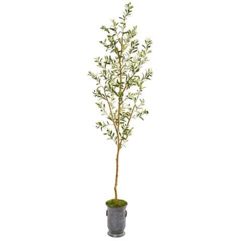 7.5’ Olive Artificial Tree in Decorative Planter | Rental