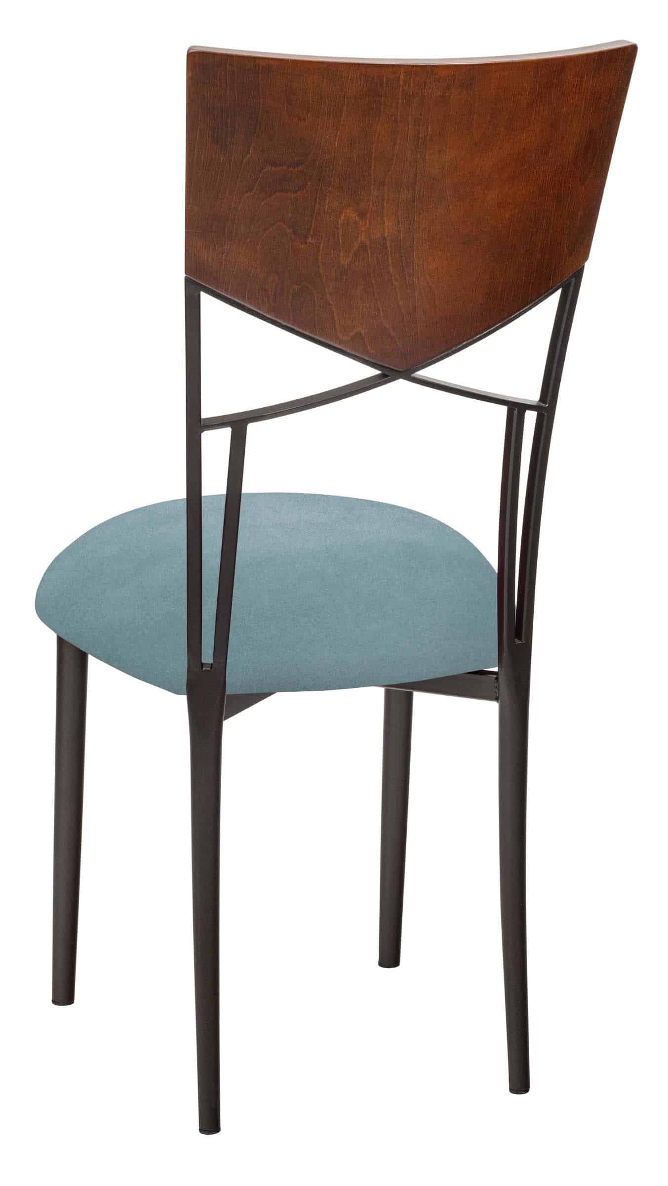 Butterfly Woodback with Ice Blue Suede Cushion - Chameleon Chair Collection | Rental