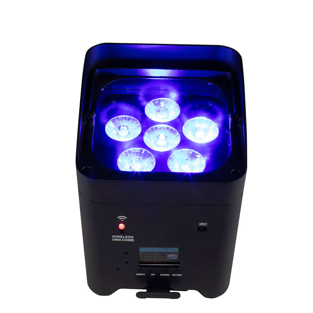 SHEHDS Wireless Battery LED Uplight Par Light 6x18W 6in1 RGBAW+UV With Remote Control | Rental SHEHDS Wireless Battery LED Uplight Par Light 6x18W 6in1 RGBAW+UV With Remote Control | Rental