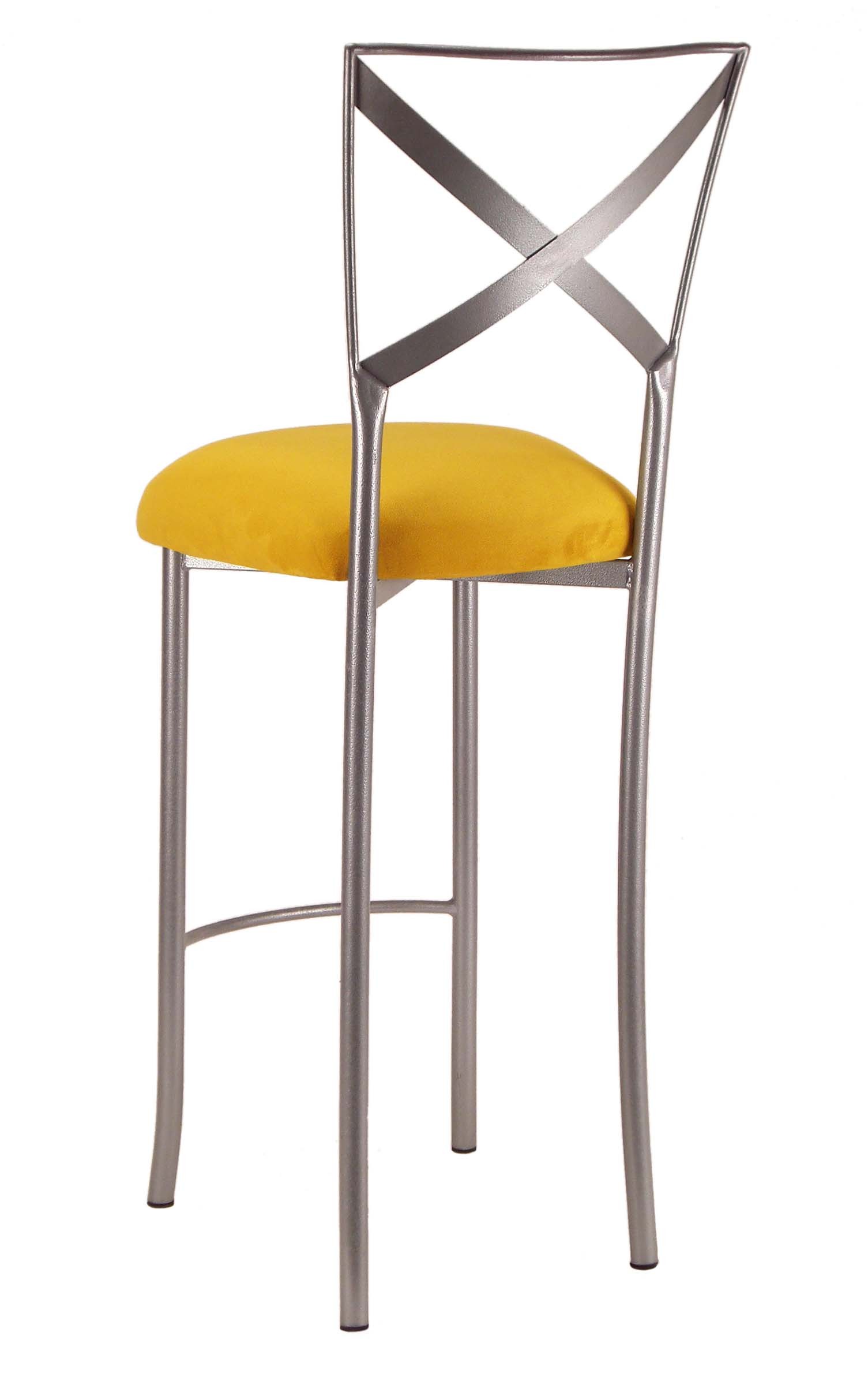 Simply X Barstool with Canary Suede Cushion – Chameleon Chair Collection | Rental