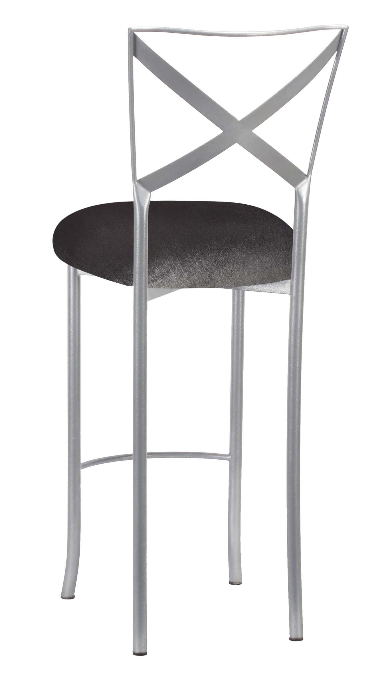 Simply X Barstool with Charcoal Velvet Cushion – Chameleon Chair Collection | Rental