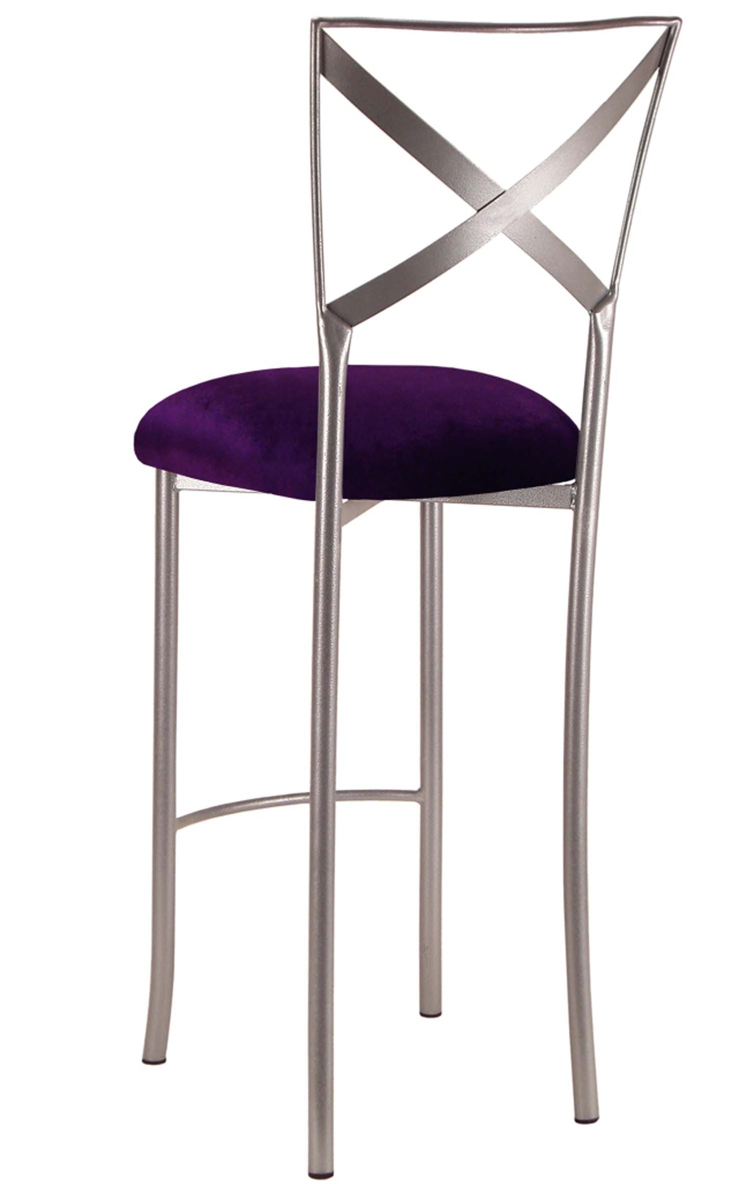 Simply X Barstool with Deep Purple Velvet Cushion – Chameleon Chair Collection | Rental