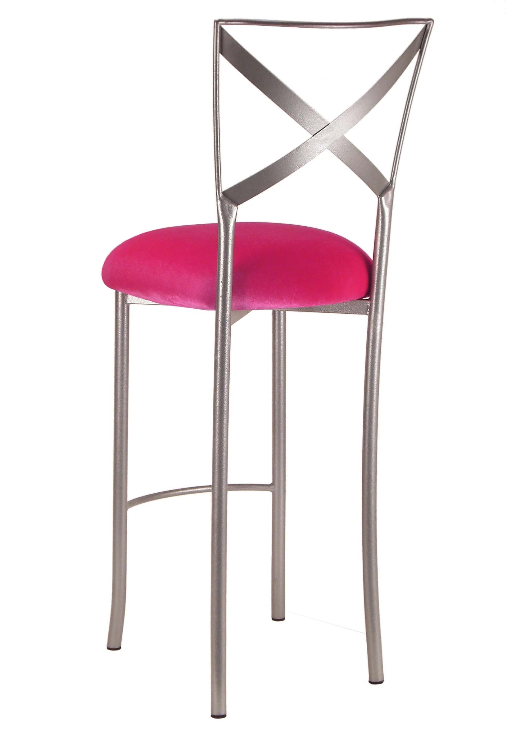 Simply X Barstool with Fuchsia Velvet Cushion – Chameleon Chair Collection | Rental Simply X Barstool with Fuchsia Velvet Cushion – Chameleon Chair Collection | Rental