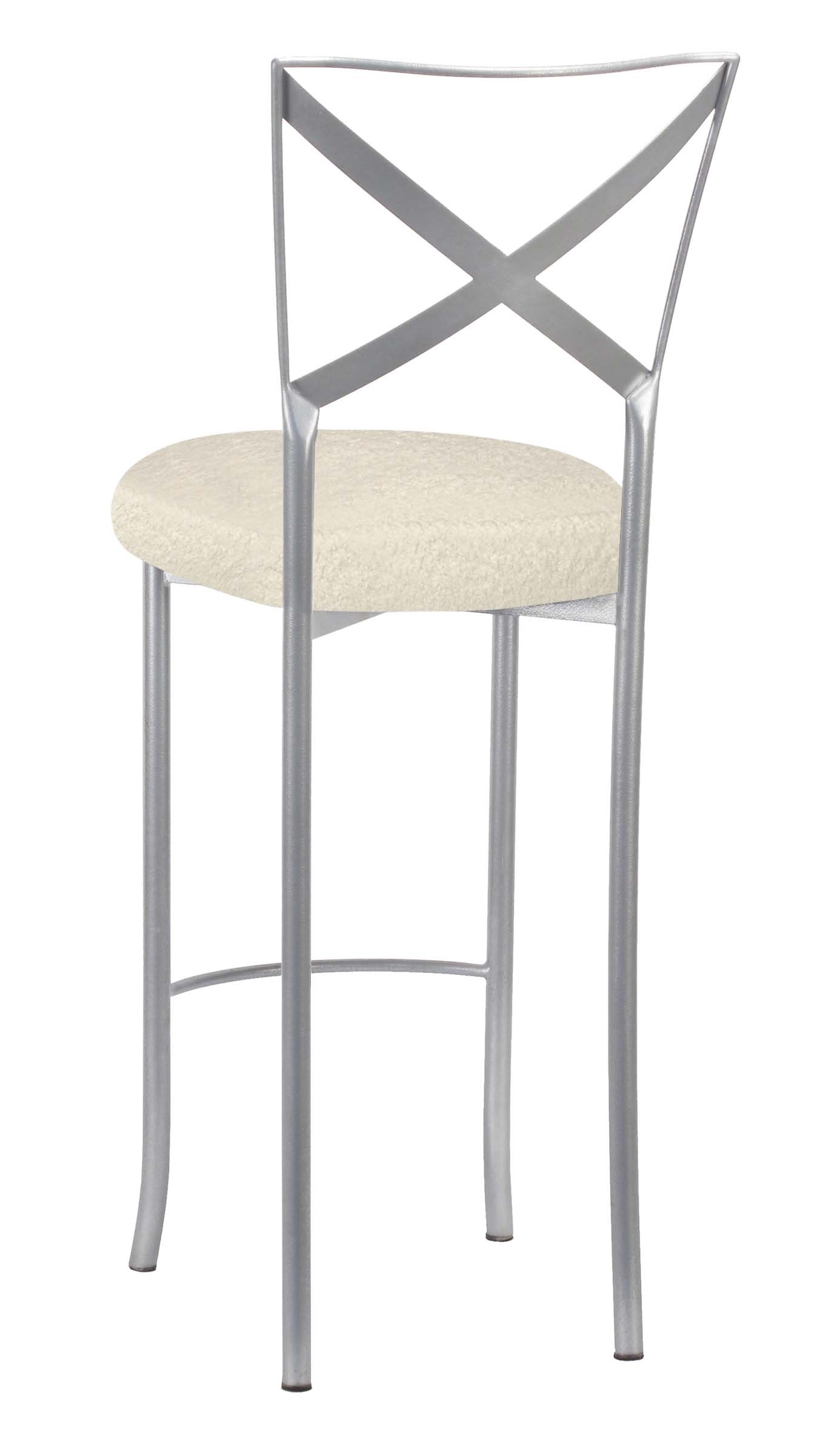 Simply X Barstool with Ivory Boucle Cushion – Chameleon Chair Collection | Rental