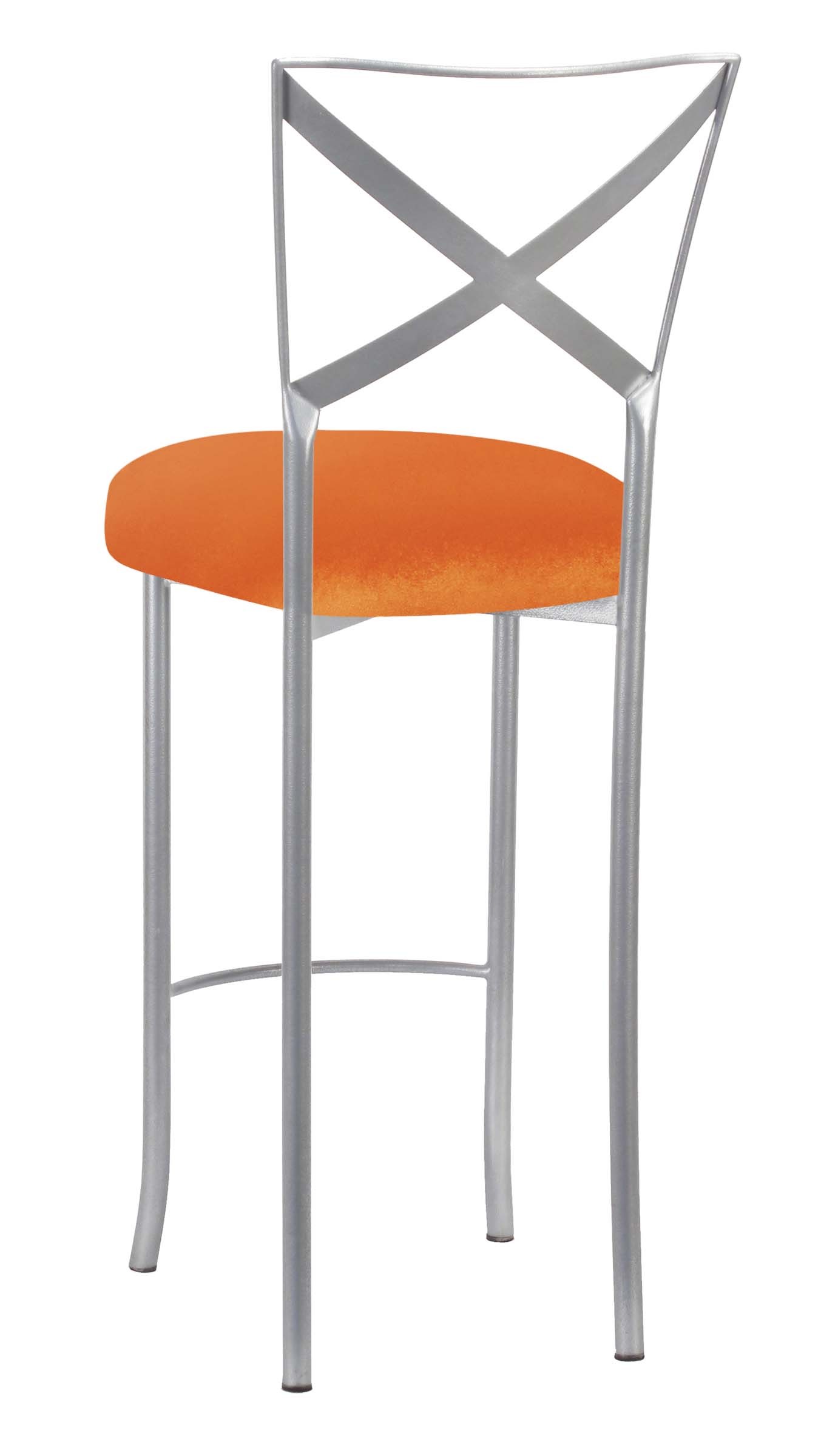 Simply X Barstool with Orange Velvet Cushion – Chameleon Chair Collection | Rental