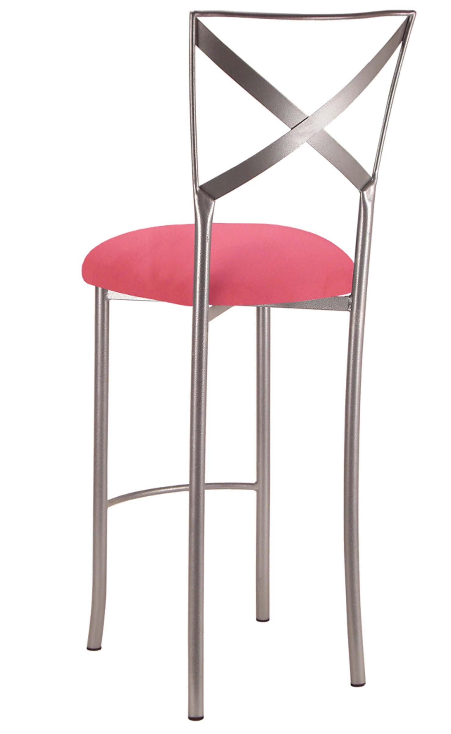 Simply X Barstool with Raspberry Suede Cushion – Chameleon Chair Collection | Rental Simply X Barstool with Raspberry Suede Cushion – Chameleon Chair Collection | Rental