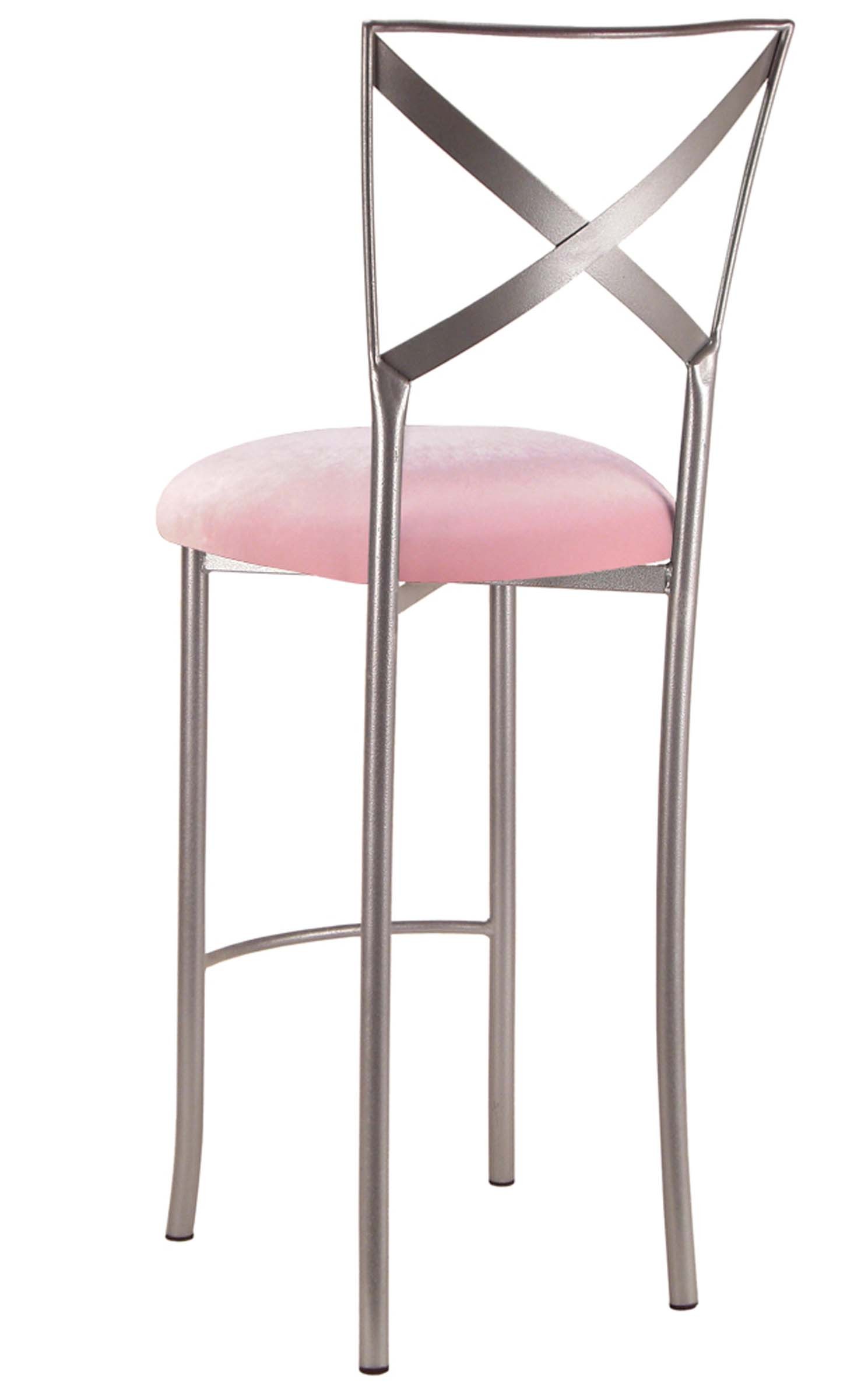 Simply X Barstool with Soft Pink Velvet Cushion – Chameleon Chair Collection | Rental