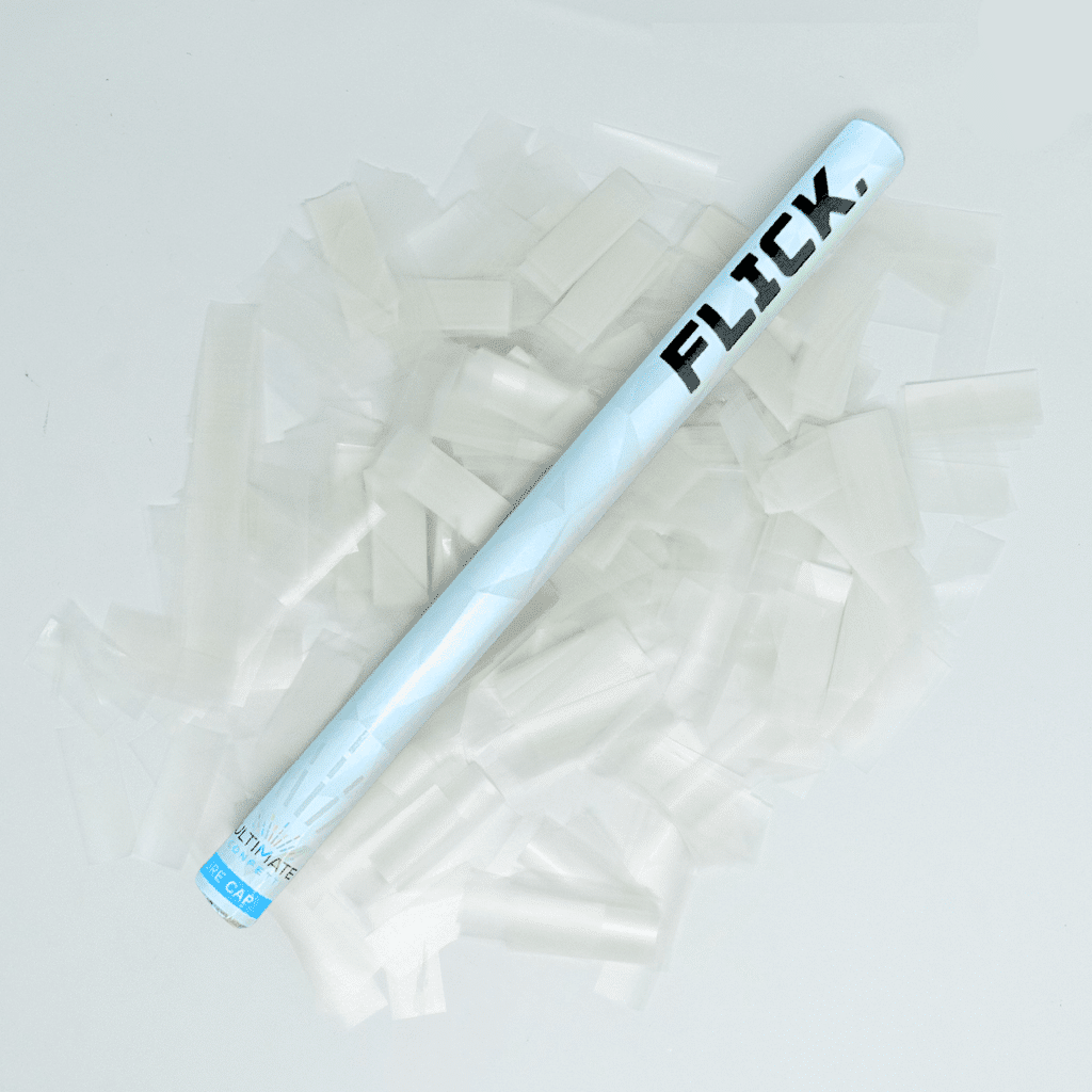 White Rice Paper Confetti Flick Stick – Water Soluble – 14” (Pack of 8) | Rental