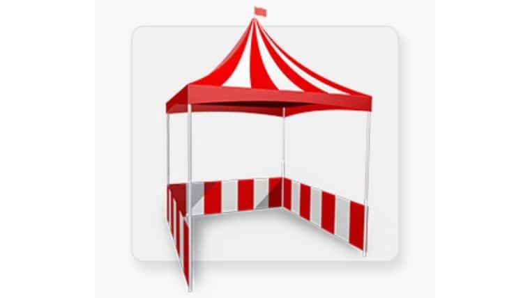 Package – 8′ x 8′ – High Peak Tent Package | Red and White | Rental Package – 8′ x 8′ – High Peak Tent Package | Red and White | Rental