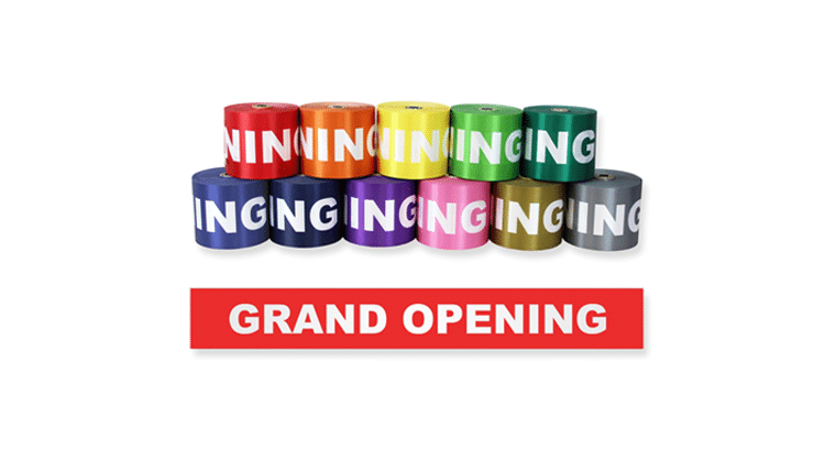 Grand Opening Ribbon – 4-6″ Wide Purchase | Rental