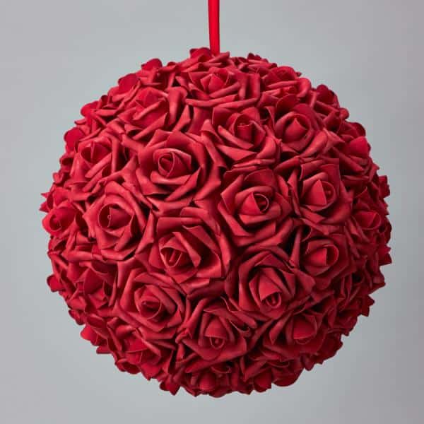 Decostar™ Foam Rose Ball 14″ – Red | Rental