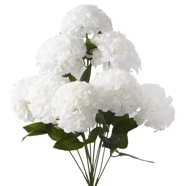 Decostar™ Artificial Hydrangea Flower Bunch – 20″ White | Rental