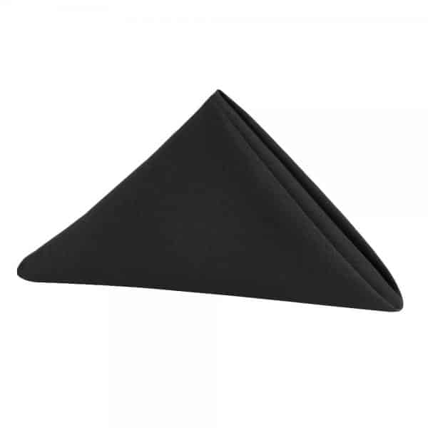 Decostar™ Economy Polyester Napkin 17″ 6pc/pack – Black | Rental Decostar™ Economy Polyester Napkin 17″ 6pc/pack – Black | Rental