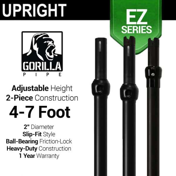 Black Anodized EZ Series – 2-Piece Adjustable Upright w/Slip-Lock (4ft-7ft) | Rental Black Anodized EZ Series – 2-Piece Adjustable Upright w/Slip-Lock (4ft-7ft) | Rental