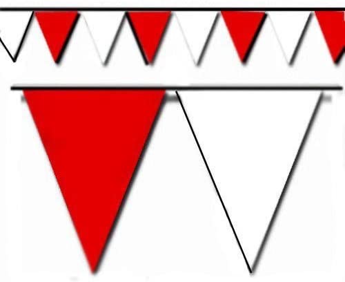 100' Red and White Triangle Pennant Flag | Rental