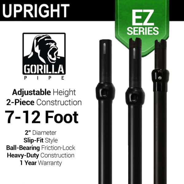 Black Anodized EZ Series – 2-Piece Adjustable Upright w/Slip-Lock (7ft-12ft) | Rental Black Anodized EZ Series – 2-Piece Adjustable Upright w/Slip-Lock (7ft-12ft) | Rental