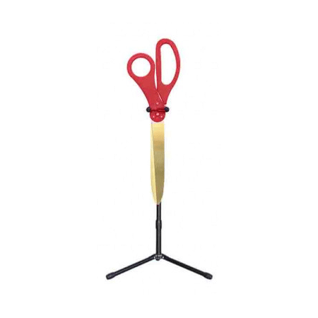 Giant Red Scissors 26″ with Stand | Ceremony Prop Large Red Handle Scissors & Stand for Ribbon Cutting | Rental