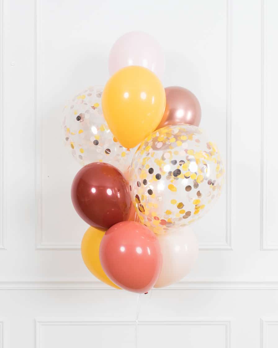Boho Rainbow Party – Confetti and 11in Balloons – bouquet of 10 | Rental