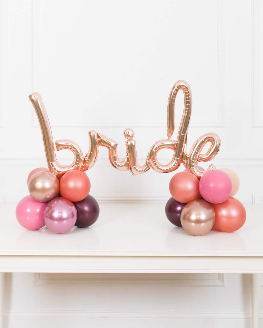Bridal Office Party – BRIDE Script on Balloon Base – 1.5ft | Rental