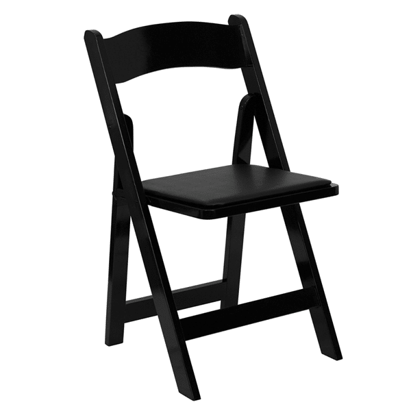 FirmFold™ Wood Folding Chair w/ Vinyl Padded Seat – Black | Rental FirmFold™ Wood Folding Chair w/ Vinyl Padded Seat – Black | Rental