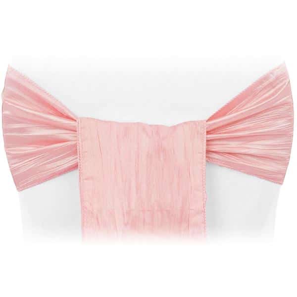 Accordion Crushed Taffeta Chair Sash – Dusty Rose/Mauve | Rental