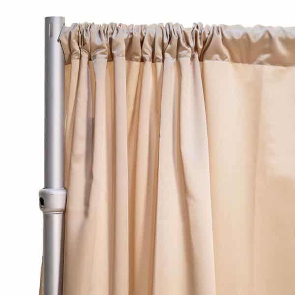 *FR* LUXE Satin Drape Panel by Eastern Mills (59″ Wide) w/ 4″ Sewn Rod Pocket – Bubbly Champagne | Rental *FR* LUXE Satin Drape Panel by Eastern Mills (59″ Wide) w/ 4″ Sewn Rod Pocket – Bubbly Champagne | Rental