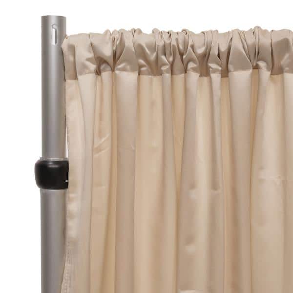 *FR* LUXE Satin Drape Panel by Eastern Mills (59″ Wide) w/ 4″ Sewn Rod Pocket – Champagne | Rental *FR* LUXE Satin Drape Panel by Eastern Mills (59″ Wide) w/ 4″ Sewn Rod Pocket – Champagne | Rental
