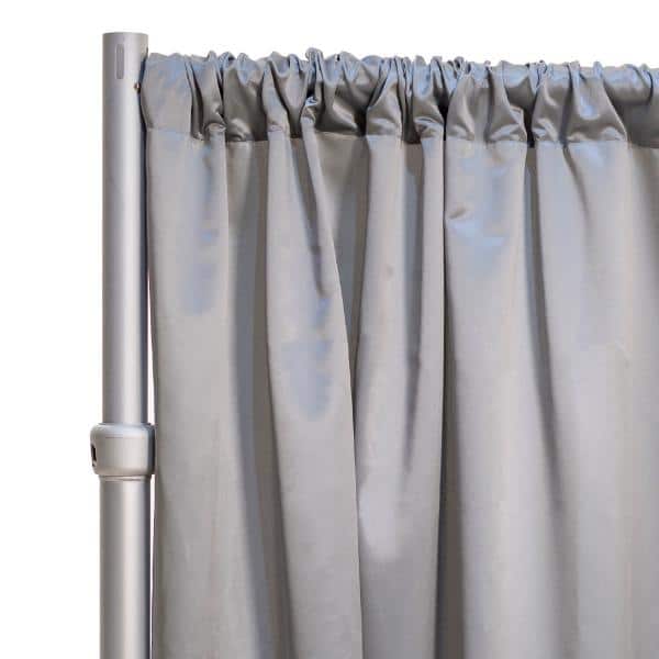 *FR* LUXE Satin Drape Panel by Eastern Mills (59″ Wide) w/ 4″ Sewn Rod Pocket – Ultra Platinum | Rental *FR* LUXE Satin Drape Panel by Eastern Mills (59″ Wide) w/ 4″ Sewn Rod Pocket – Ultra Platinum | Rental
