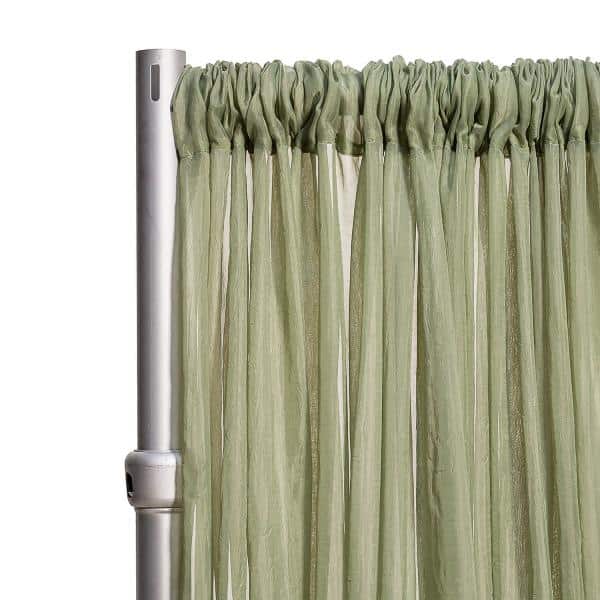 *FR* Crushed Sheer Voile Curtain Panel by Eastern Mills w/ 4″ Pockets – 10ft Wide – Moss | Rental *FR* Crushed Sheer Voile Curtain Panel by Eastern Mills w/ 4″ Pockets – 10ft Wide – Moss | Rental