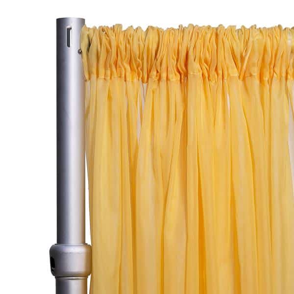 *FR* 10ft Wide Sheer Voile Curtain Panel by Eastern Mills w/ 4" Pockets - Butter Yellow | Rental