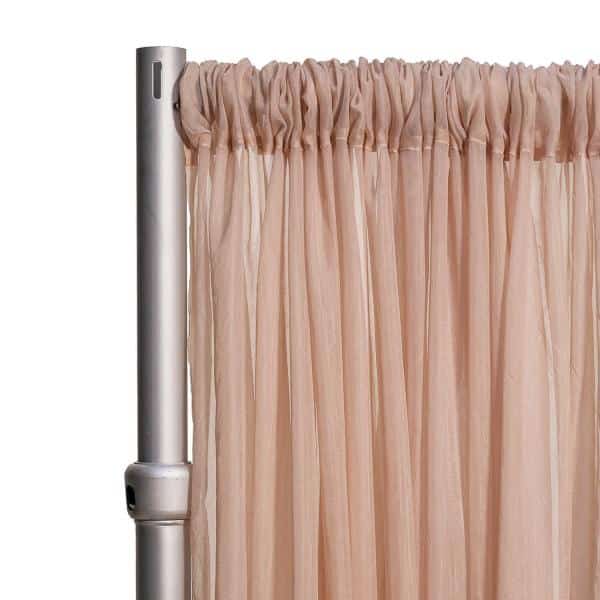 *FR* 10ft Wide Sheer Voile Curtain Panel by Eastern Mills w/ 4" Pockets - Dark Blush | Rental