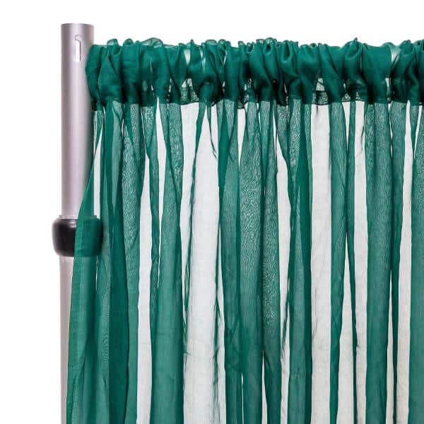 *FR* 10ft Wide Sheer Voile Curtain Panel by Eastern Mills w/ 4" Pockets - Emerald | Rental