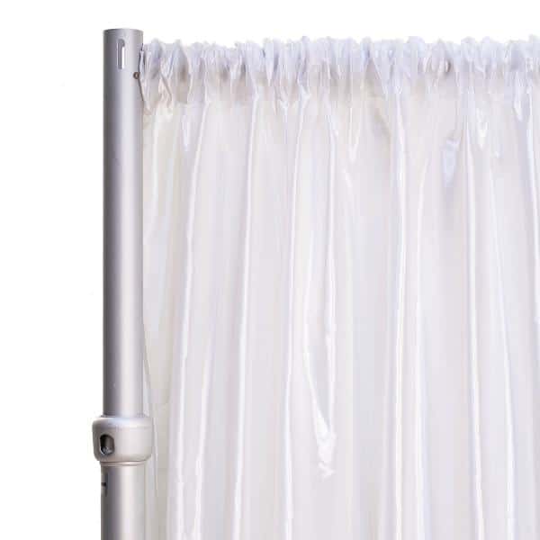 *FR* Taffeta Drape Panel by Eastern Mills 9 1/2 FT Wide w/ 4″ Sewn Rod Pocket – White | Rental *FR* Taffeta Drape Panel by Eastern Mills 9 1/2 FT Wide w/ 4″ Sewn Rod Pocket – White | Rental
