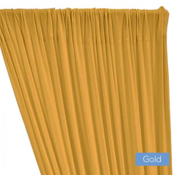 ITY Stretch Drape w/ Sewn Rod Pocket – Gold | Rental ITY Stretch Drape w/ Sewn Rod Pocket – Gold | Rental