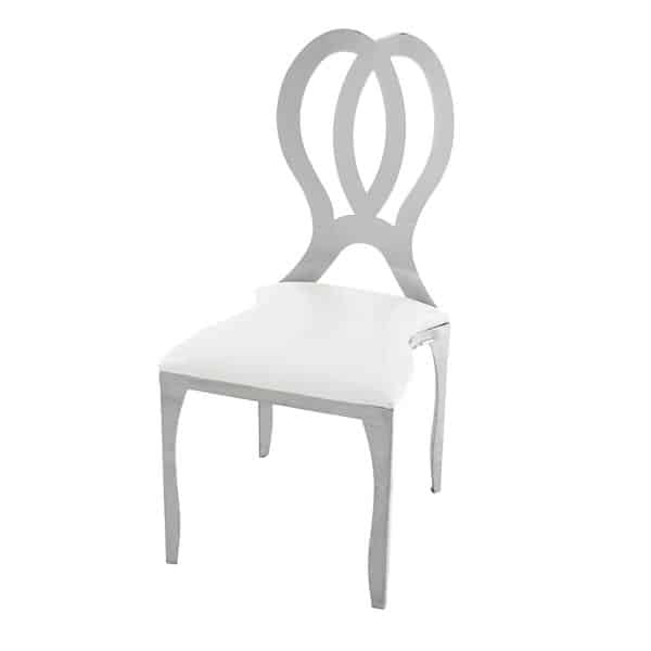 Stainless Steel Modern Double Loop Emma Dining Event Chair – Silver | Rental Stainless Steel Modern Double Loop Emma Dining Event Chair – Silver | Rental