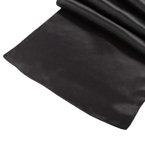 Sleek Satin Runner 14″ x 108″ – Black | Rental Sleek Satin Runner 14″ x 108″ – Black | Rental