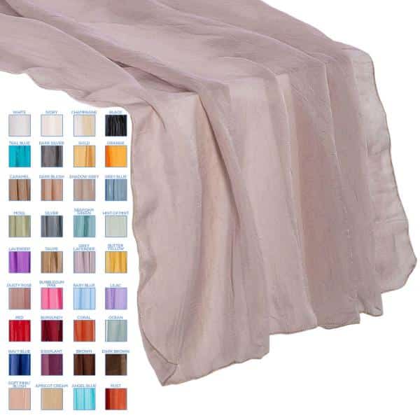 Crushed Sheer Table Runner – 27″ x 118″ – 37 Color Options! | Rental Crushed Sheer Table Runner – 27″ x 118″ – 37 Color Options! | Rental