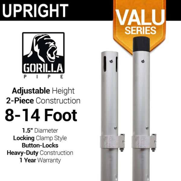 Valu Series – 8-14ft Adjustable Slip-Fit 1.5″ Upright | Rental