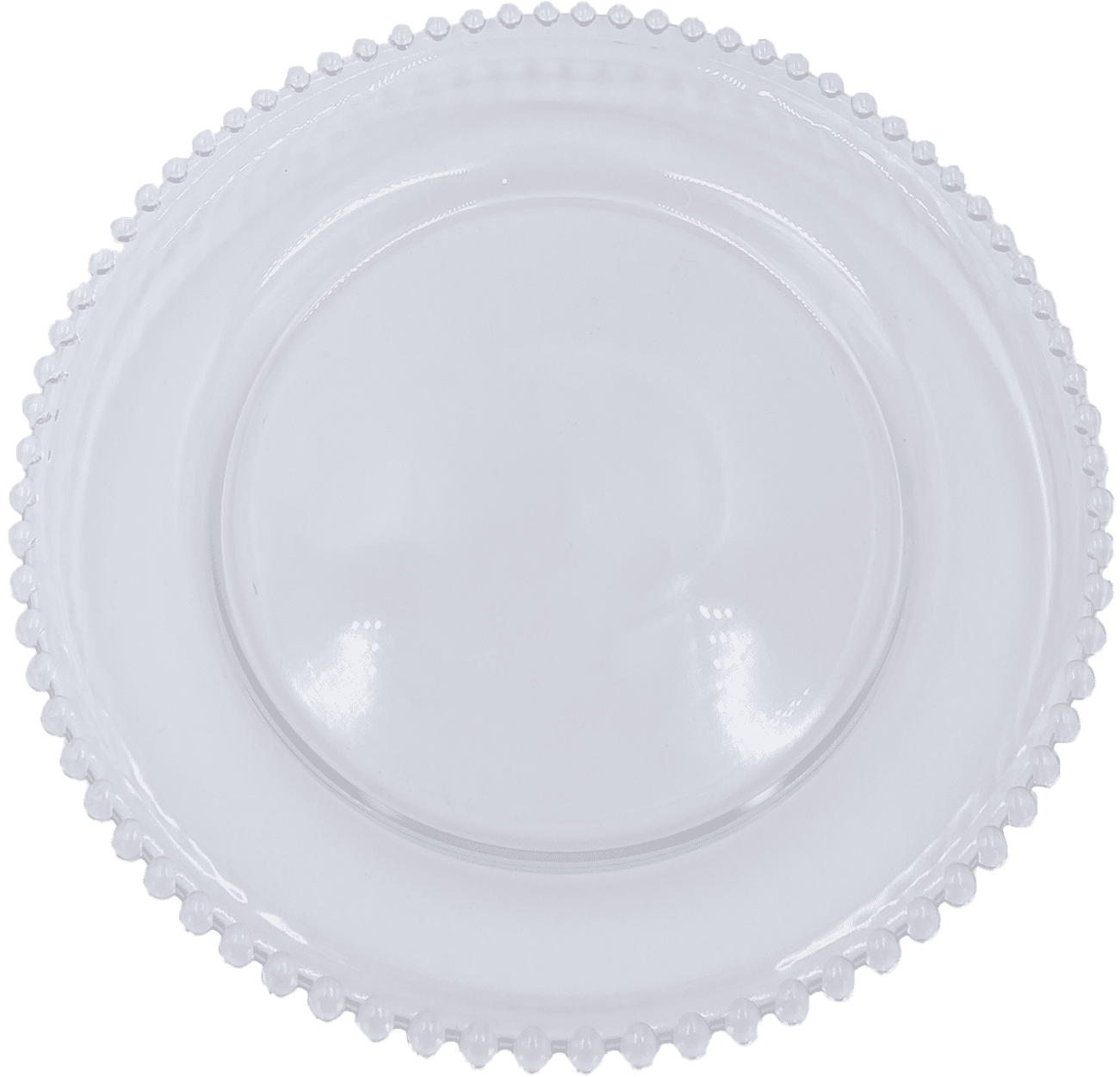 Beaded – Glass Charger Plate in Clear (Item # 0239) | Rental