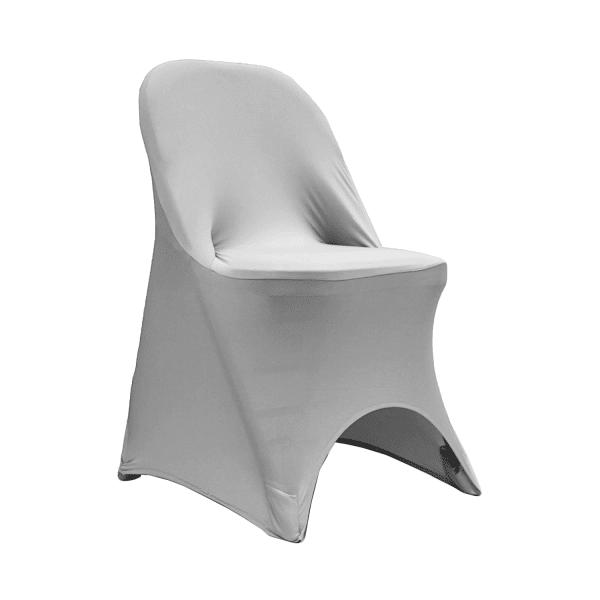 200 GSM Grade A Quality Folding Chair Cover By Eastern Mills – Spandex/Lycra – Silver | Rental