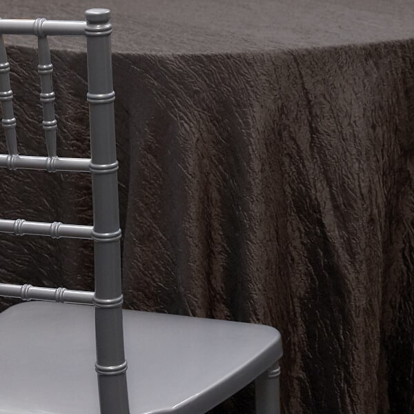 DARK BROWN – *FR* Crushed Taffeta Tablecloth by Eastern Mills – Many Size Options | Rental