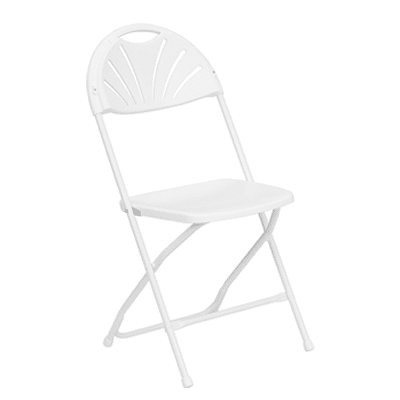 Feather XT™ Heavy Duty Plastic Folding Chair with Fan Back – White 440 lb Capacity | Rental