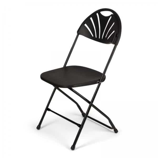 Feather XT™ Heavy Duty Plastic Folding Chair with Fan Back – Black 440 lb Capacity | Rental Feather XT™ Heavy Duty Plastic Folding Chair with Fan Back – Black 440 lb Capacity | Rental