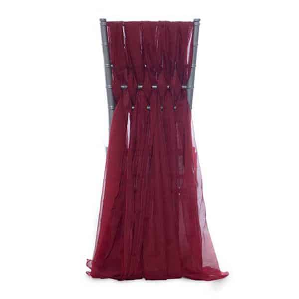 DecoStar™ 15″ Chiavari Chair Accent 5 Piece Sheer Weave – Burgundy | Rental