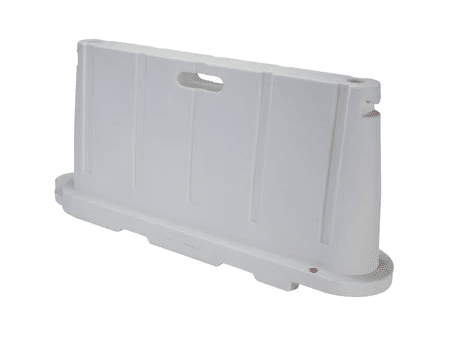 Stackable Plastic Barricade, Water or Sand Fillable (85lbs) – 36 in. H X 78 in. L X 18 in. W – White | Rental