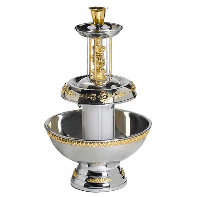 Fountain Silver with Gold Cherubs | Rental Fountain Silver with Gold Cherubs | Rental