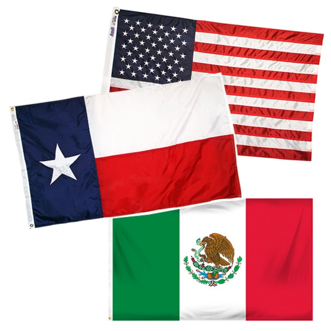 American, Texas, Mexico Flags | Rental