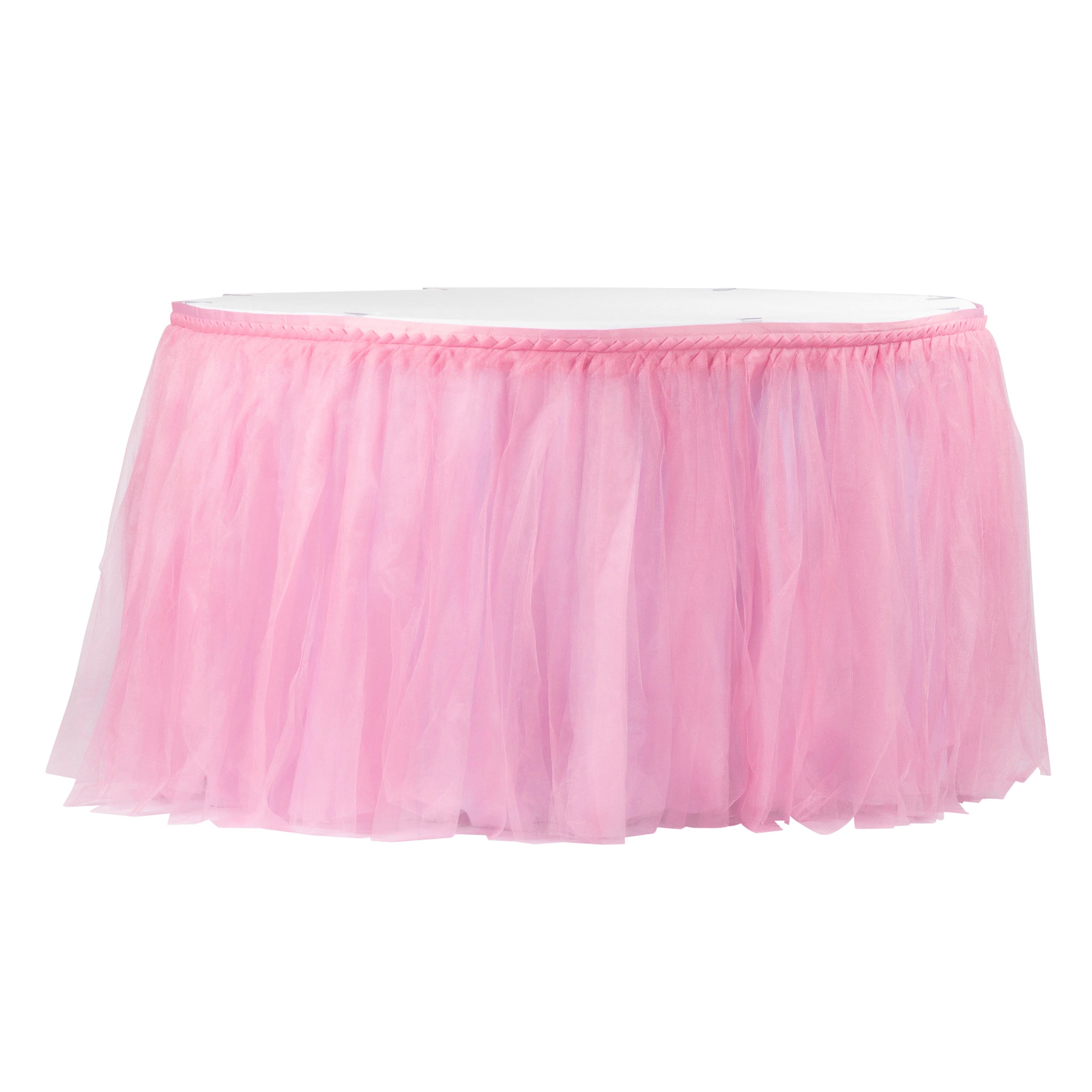 Tulle Tutu 17ft Table Skirt – Pink | Rental